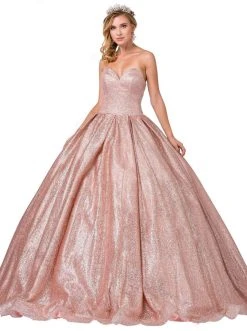 Dancing Queen - 1341 Strapless Sweetheart Bodice Glitter Ballgown
