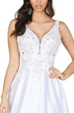 Dancing Queen - 139 Embellished Plunging V-Neck Wedding Gown 7 Dancing Queen - 139 Embellished Plunging V-Neck Wedding Gown