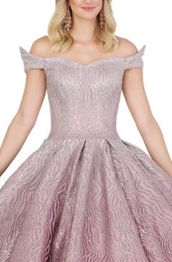 Dancing Queen - 1427 Glitter Off-Shoulder Quinceanera Gown
