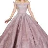 Dancing Queen - 1427 Glitter Off-Shoulder Quinceanera Gown