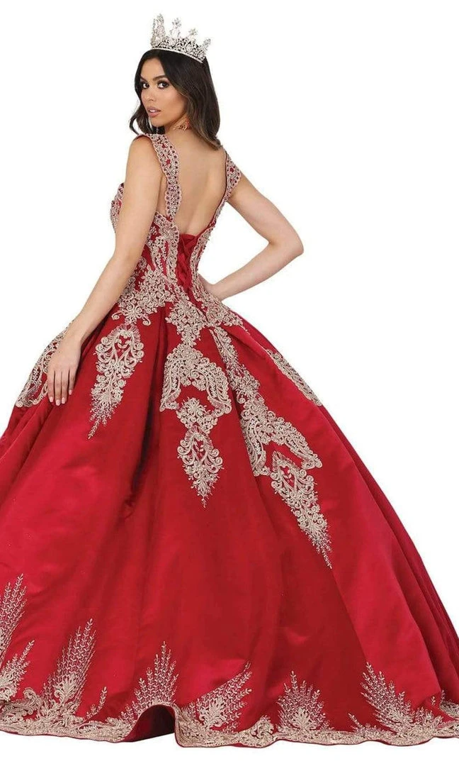 Dancing Queen - 1494 Sweetheart Neck Gold Applique Ballgown 6 Dancing Queen - 1494 Sweetheart Neck Gold Applique Ballgown