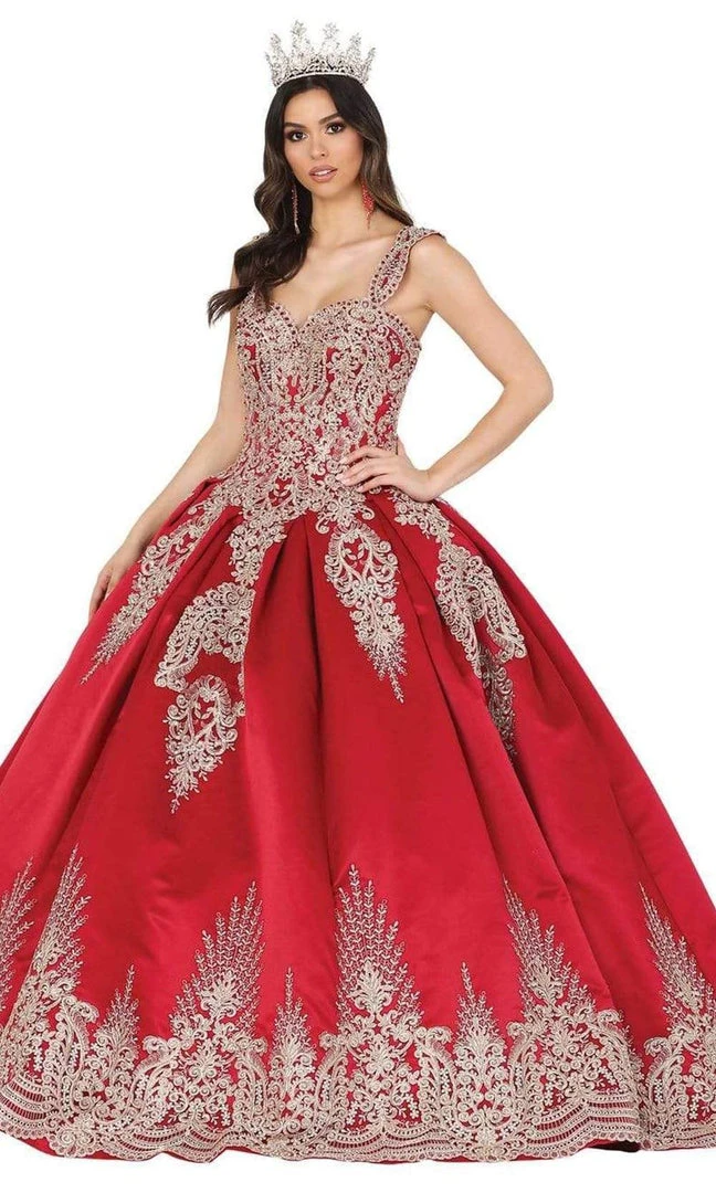 Dancing Queen - 1494 Sweetheart Neck Gold Applique Ballgown 5 Dancing Queen - 1494 Sweetheart Neck Gold Applique Ballgown