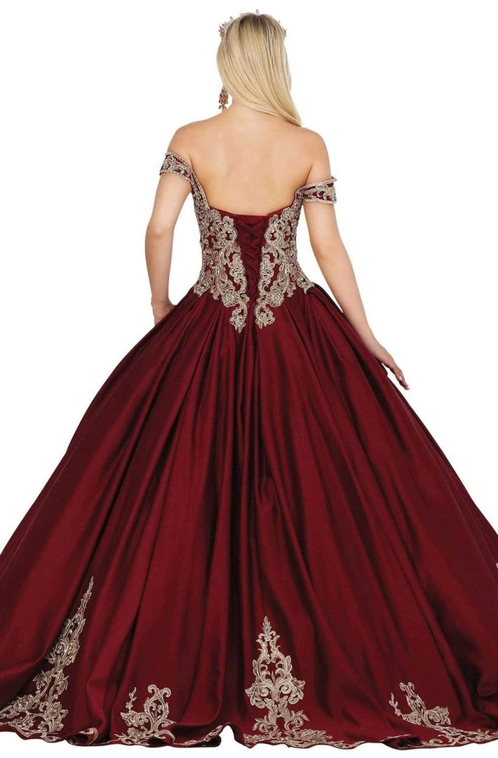 Dancing Queen - 1498 Embroidered Off-Shoulder Ballgown With Train 4 Dancing Queen - 1498 Embroidered Off-Shoulder Ballgown With Train