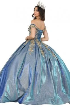 Dancing Queen - 1504 Embroidered Off-Shoulder Pleated Ballgown