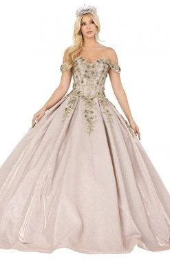 Dancing Queen - 1504 Embroidered Off-Shoulder Pleated Ballgown