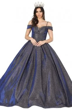 Dancing Queen - 1506 Embellished Deep Off-Shoulder Pleated Ballgown 7 Dancing Queen - 1506 Embellished Deep Off-Shoulder Pleated Ballgown