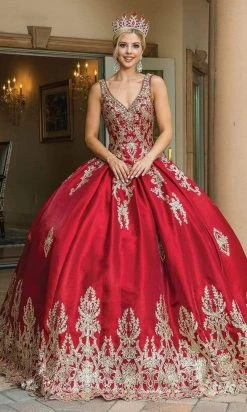 Dancing Queen - 1551 Beaded Lace Applique Embellished Ballgown