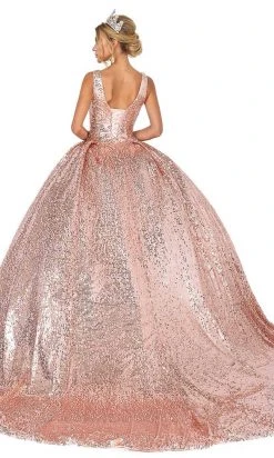 Dancing Queen - 1558 Sequin V-Neck Ballgown