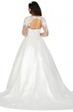 Dancing Queen - 156 Embroidered Long Sleeve Deep Sweetheart Gown 7 Dancing Queen - 156 Embroidered Long Sleeve Deep Sweetheart Gown