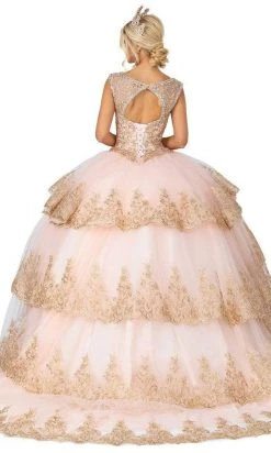 Dancing Queen - 1565 Lace Appliqued Multi-Tiered Ballgown