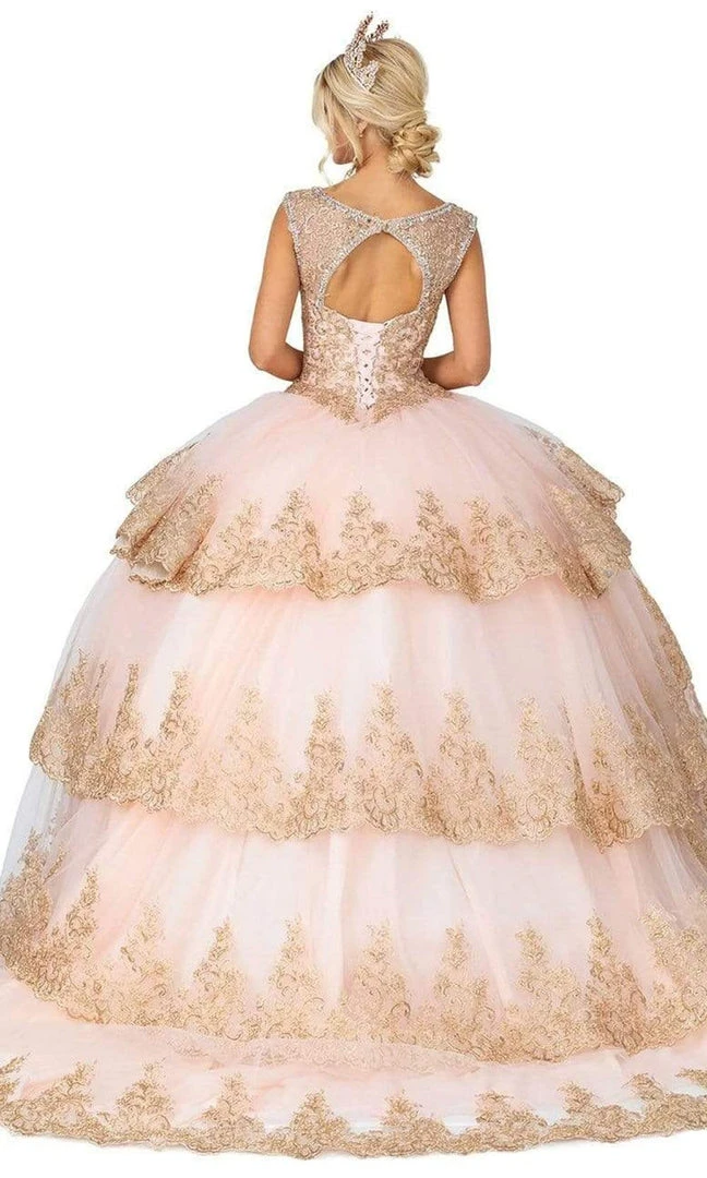 Dancing Queen - 1565 Lace Appliqued Multi-Tiered Ballgown 4 Dancing Queen - 1565 Lace Appliqued Multi-Tiered Ballgown