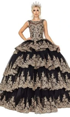 Dancing Queen - 1565 Lace Appliqued Multi-Tiered Ballgown 8 Dancing Queen - 1565 Lace Appliqued Multi-Tiered Ballgown