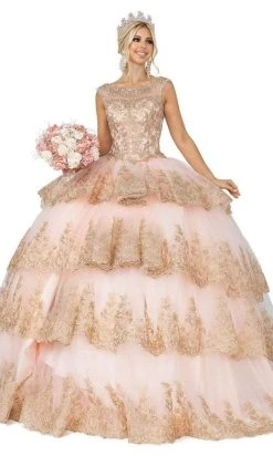 Dancing Queen - 1565 Lace Appliqued Multi-Tiered Ballgown