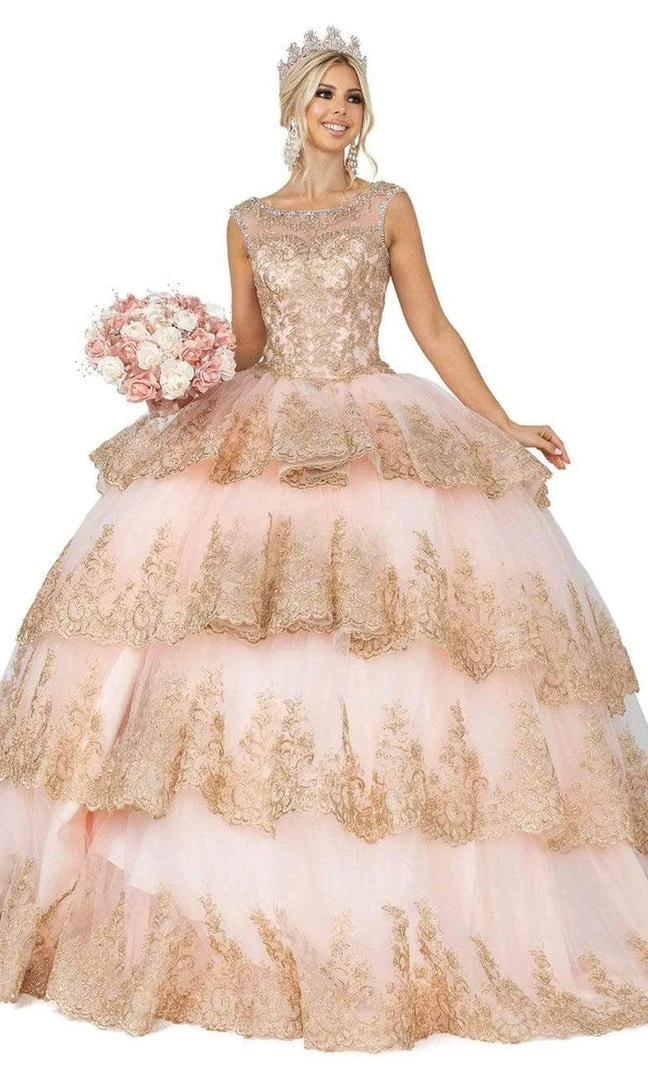 Dancing Queen - 1565 Lace Appliqued Multi-Tiered Ballgown 3 Dancing Queen - 1565 Lace Appliqued Multi-Tiered Ballgown