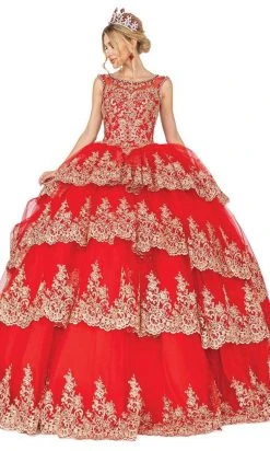 Dancing Queen - 1565 Lace Appliqued Multi-Tiered Ballgown 9 Dancing Queen - 1565 Lace Appliqued Multi-Tiered Ballgown