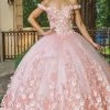 Dancing Queen - 1569 Off Shoulder Floral Applique Ballgown