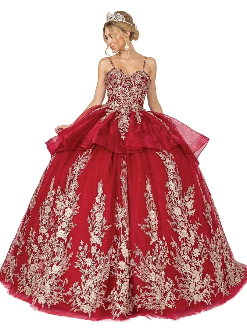 Dancing Queen - 1590 Spaghetti Strap Applique Ballgown 5 Dancing Queen - 1590 Spaghetti Strap Applique Ballgown