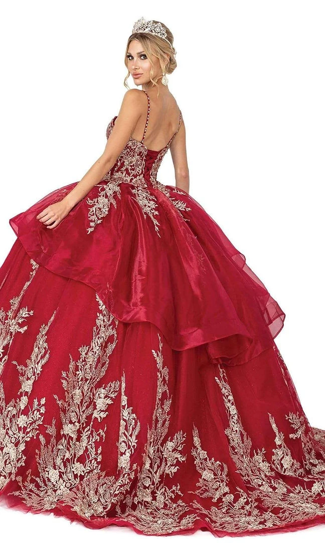 Dancing Queen - 1590 Spaghetti Strap Applique Ballgown 4 Dancing Queen - 1590 Spaghetti Strap Applique Ballgown