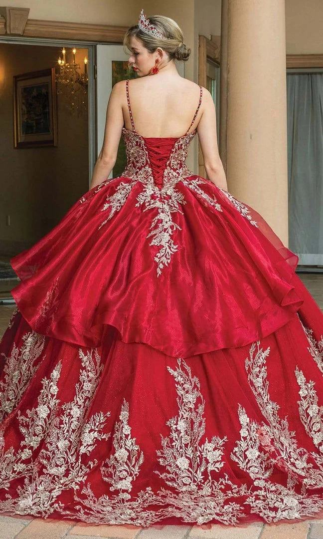 Dancing Queen - 1590 Spaghetti Strap Applique Ballgown 7 Dancing Queen - 1590 Spaghetti Strap Applique Ballgown