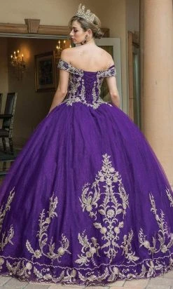 Dancing Queen - 1596 Embroidered Off Shoulder Ballgown