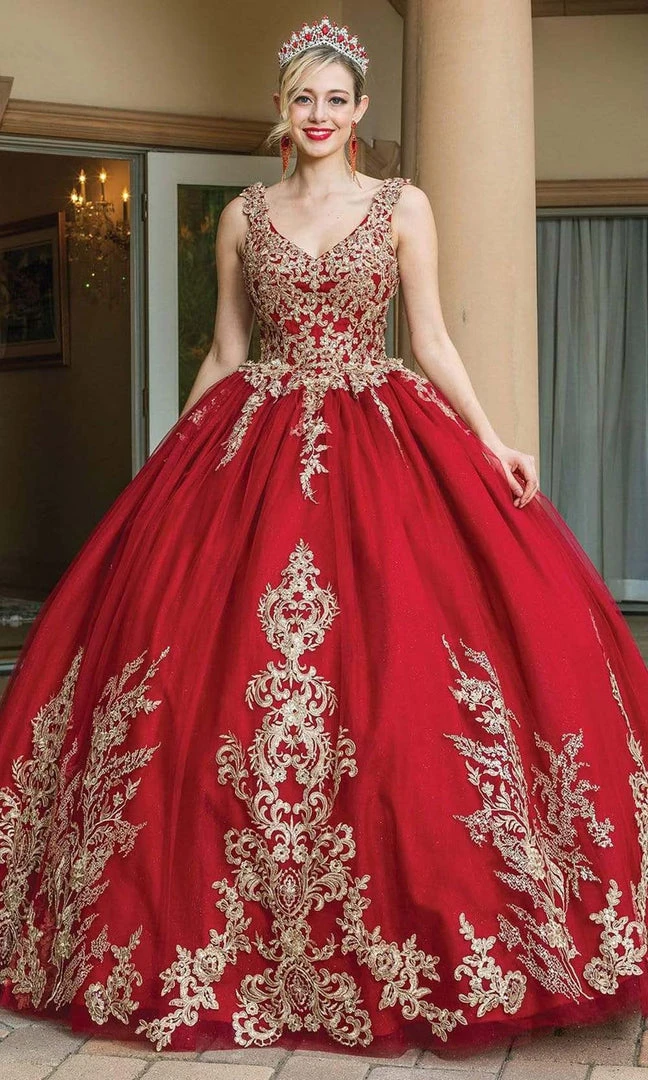 Dancing Queen - 1612 Jeweled Metallic Lace Gown 3 Dancing Queen - 1612 Jeweled Metallic Lace Gown