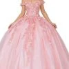 Dancing Queen - 1620 Off Shoulder Floral Ballgown