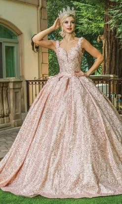 Dancing Queen - 1624 Sequin Showered Shiny Ballgown
