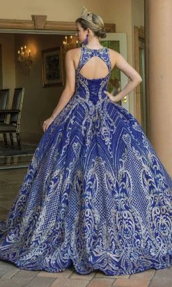 Dancing Queen - 1626 Halter Neck Striking Detailed Ballgown
