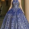 Dancing Queen - 1626 Halter Neck Striking Detailed Ballgown