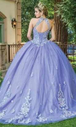 Dancing Queen - 1630 Halter Neck Sequined Tulle Gown
