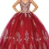 Dancing Queen - 1631 Applique Plunging V Neck Ballgown 2 Dancing Queen - 1631 Applique Plunging V Neck Ballgown