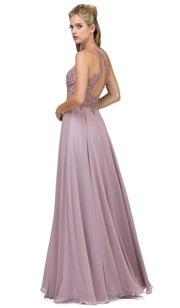 Dancing Queen - 2017 Beaded Lace Halter Prom Dress With Open Back 4 Dancing Queen - 2017 Beaded Lace Halter Prom Dress With Open Back