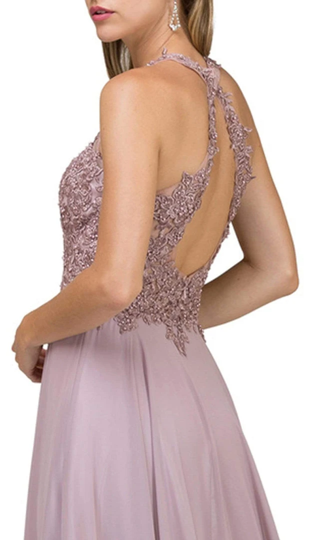 Dancing Queen - 2017 Beaded Lace Halter Prom Dress With Open Back 6 Dancing Queen - 2017 Beaded Lace Halter Prom Dress With Open Back