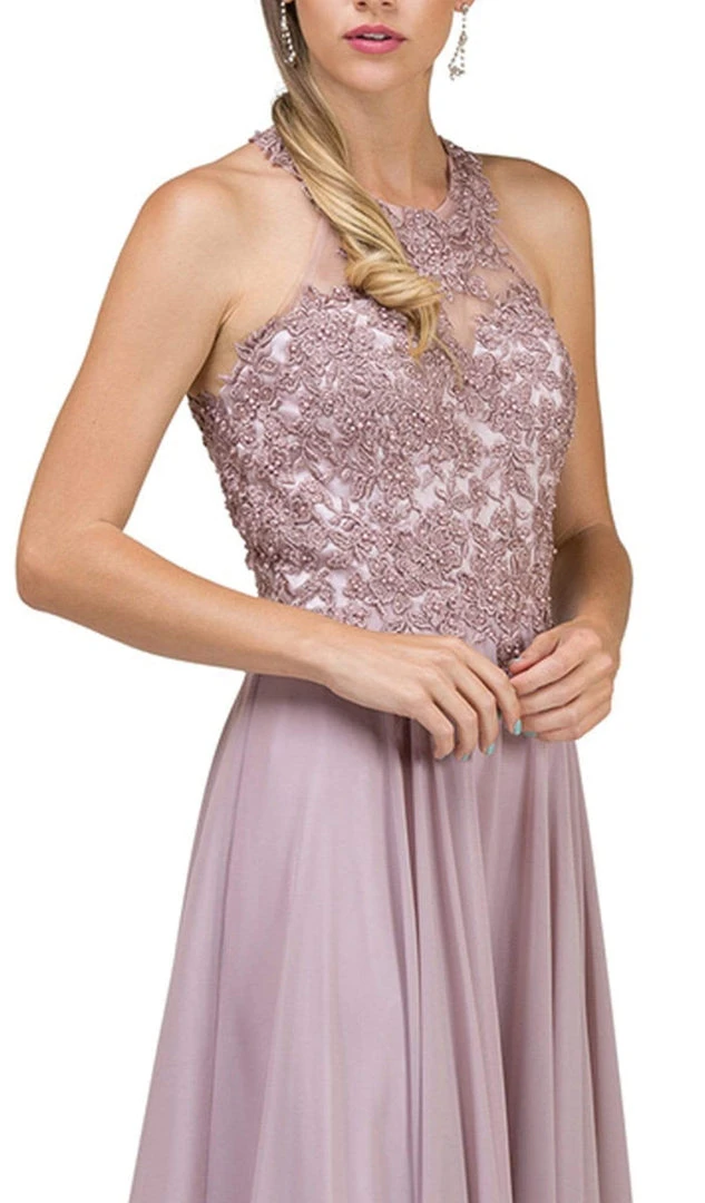 Dancing Queen - 2017 Beaded Lace Halter Prom Dress With Open Back 5 Dancing Queen - 2017 Beaded Lace Halter Prom Dress With Open Back