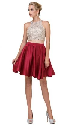 Dancing Queen - 2027A Two Piece Embellished Homecoming Dress