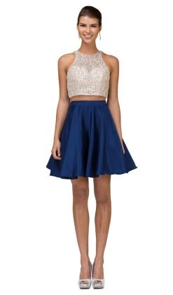 Dancing Queen - 2027A Two Piece Embellished Homecoming Dress 8 Dancing Queen - 2027A Two Piece Embellished Homecoming Dress
