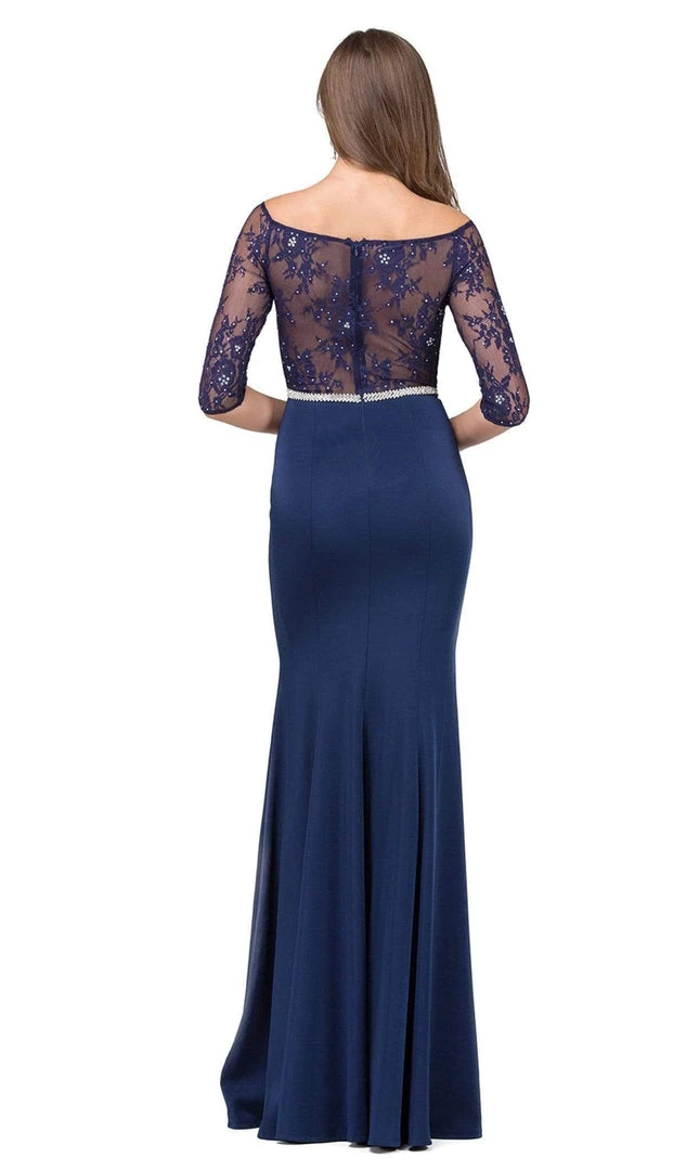 Dancing Queen - 2201 Floral Lace Fitted Prom Gown 5 Dancing Queen - 2201 Floral Lace Fitted Prom Gown