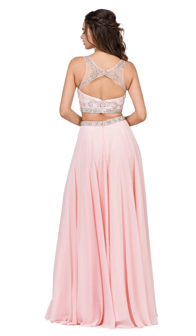 Dancing Queen - 2225 Jeweled Two Piece Illusion Neck A-line Prom Dress 5 Dancing Queen - 2225 Jeweled Two Piece Illusion Neck A-line Prom Dress
