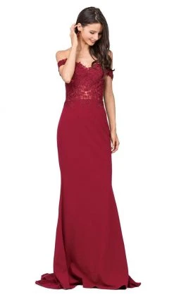 Dancing Queen - 2274 Sheer Floral Embroidered Off Shoulder Prom Dress 12 Dancing Queen - 2274 Sheer Floral Embroidered Off Shoulder Prom Dress