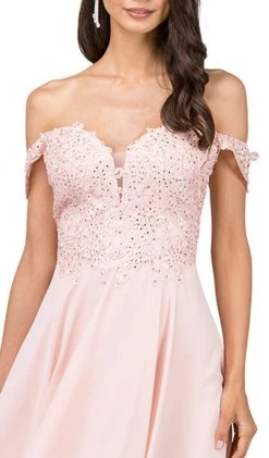 Dancing Queen - 2278 Off Shoulder Beaded High Low Prom Dress 10 Dancing Queen - 2278 Off Shoulder Beaded High Low Prom Dress