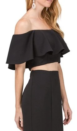 Dancing Queen - 2342 Two Piece Ruffled Off-Shoulder Sheath Prom Dress 8 Dancing Queen - 2342 Two Piece Ruffled Off-Shoulder Sheath Prom Dress