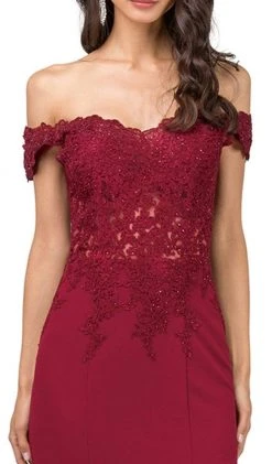 Dancing Queen - 2358 Jewel Ornate Lace Bodice Off Shoulder Prom Gown 11 Dancing Queen - 2358 Jewel Ornate Lace Bodice Off Shoulder Prom Gown