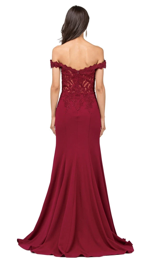 Dancing Queen - 2358 Jewel Ornate Lace Bodice Off Shoulder Prom Gown 4 Dancing Queen - 2358 Jewel Ornate Lace Bodice Off Shoulder Prom Gown