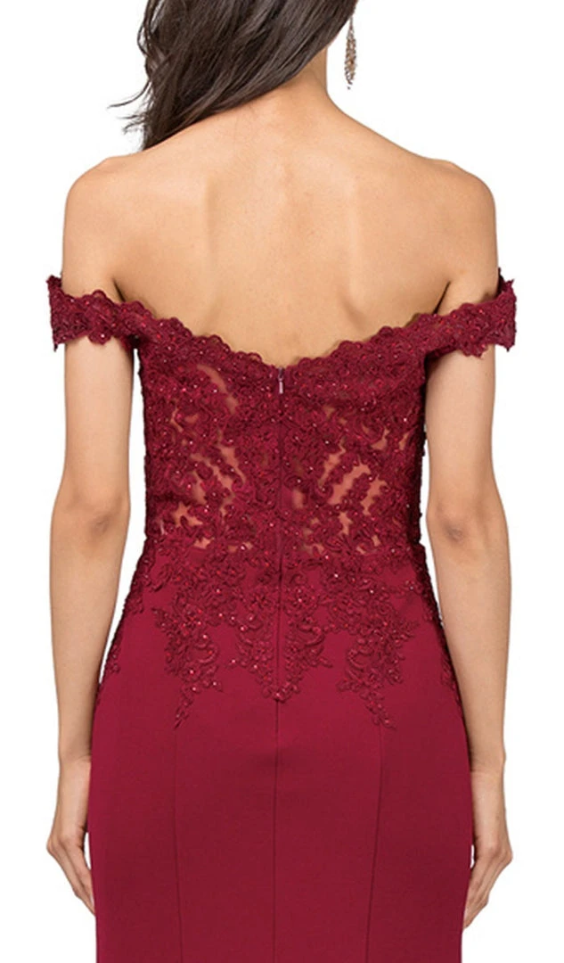 Dancing Queen - 2358 Jewel Ornate Lace Bodice Off Shoulder Prom Gown 6 Dancing Queen - 2358 Jewel Ornate Lace Bodice Off Shoulder Prom Gown