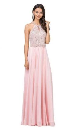 Dancing Queen - 2402 Bead Embellished Halter Evening Dress 13 Dancing Queen - 2402 Bead Embellished Halter Evening Dress