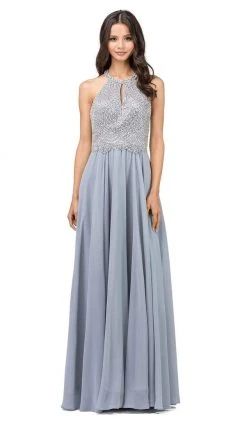 Dancing Queen - 2402 Bead Embellished Halter Evening Dress 15 Dancing Queen - 2402 Bead Embellished Halter Evening Dress