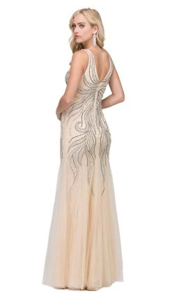 Dancing Queen - 2418 Beaded V-Neck Tulle Prom Dress 10 Dancing Queen - 2418 Beaded V-Neck Tulle Prom Dress