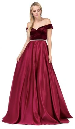 Dancing Queen - 2478 Embellished Off-Shoulder Homecoming Ballgown