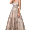 Dancing Queen - 2741 Embellished Deep V-neck A-line Gown 1 Dancing Queen - 2741 Embellished Deep V-neck A-line Gown