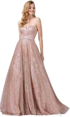 Dancing Queen 2804 - Shimmering Strapless Sweetheart Prom Dress